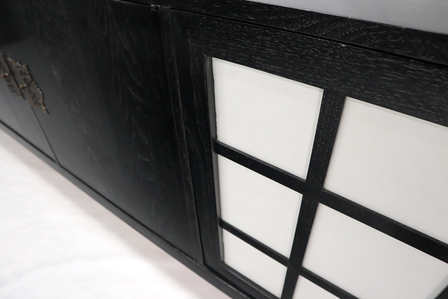 EstablishedLines Ebonized Cerused Walnut Long Credenza Dresser