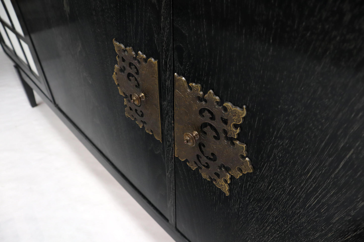 EstablishedLines Ebonized Cerused Walnut Long Credenza Dresser