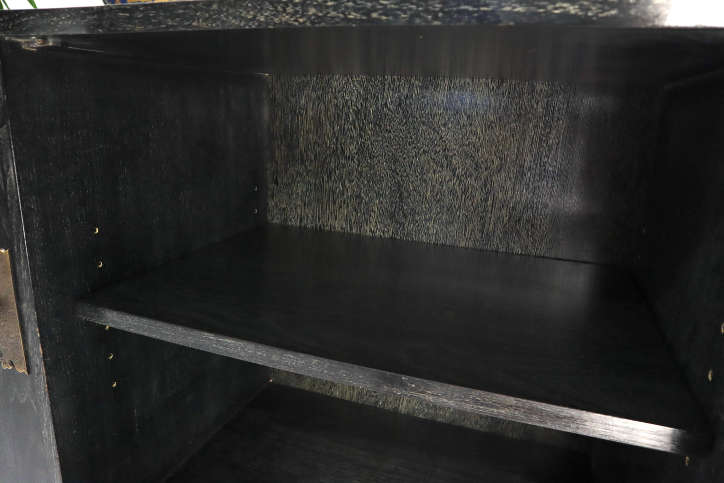 EstablishedLines Ebonized Cerused Walnut Long Credenza Dresser