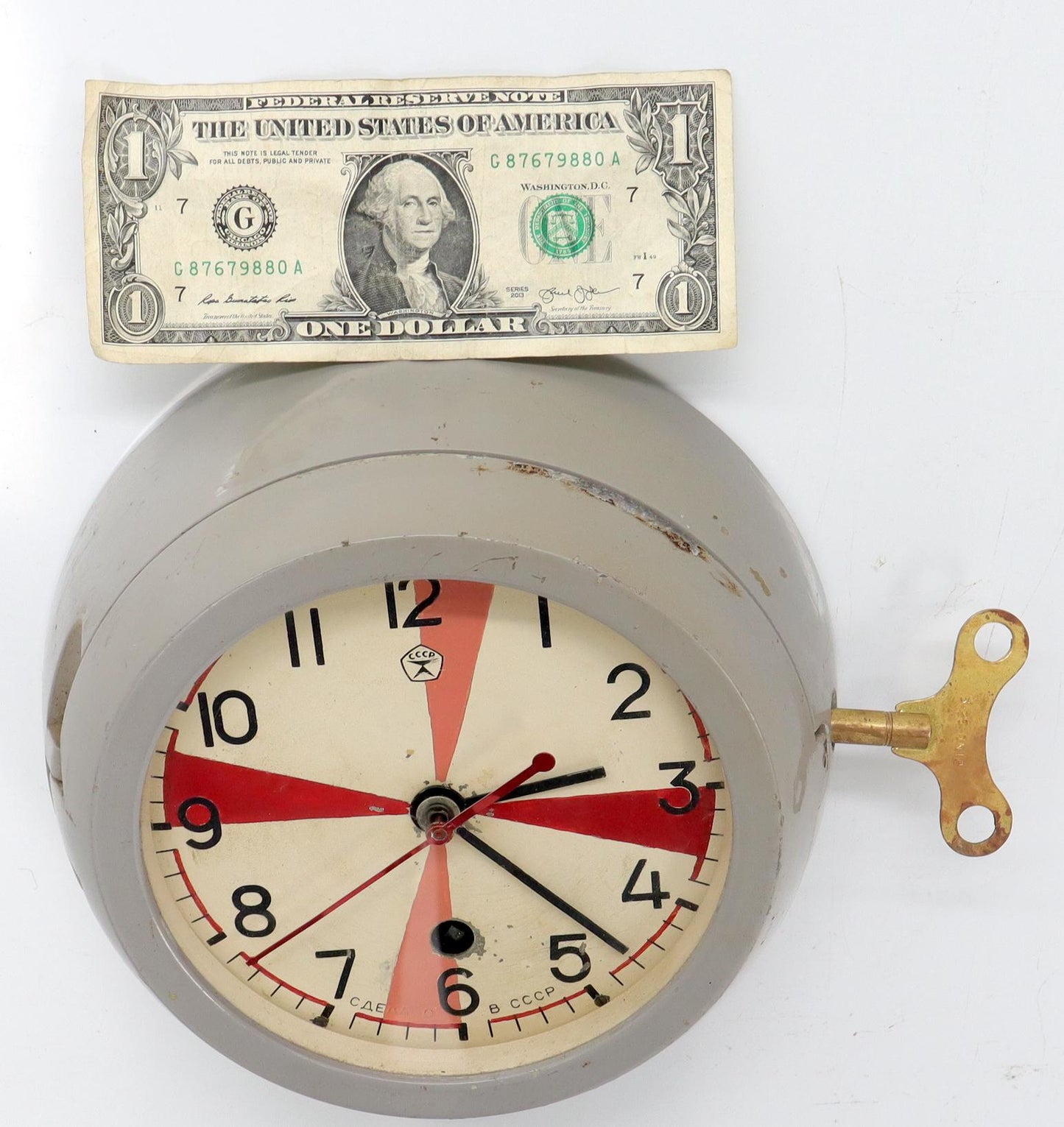EstablishedLines Midcentury Space Ship Era Wind Up Wall Clock 1960s Made in USSR
