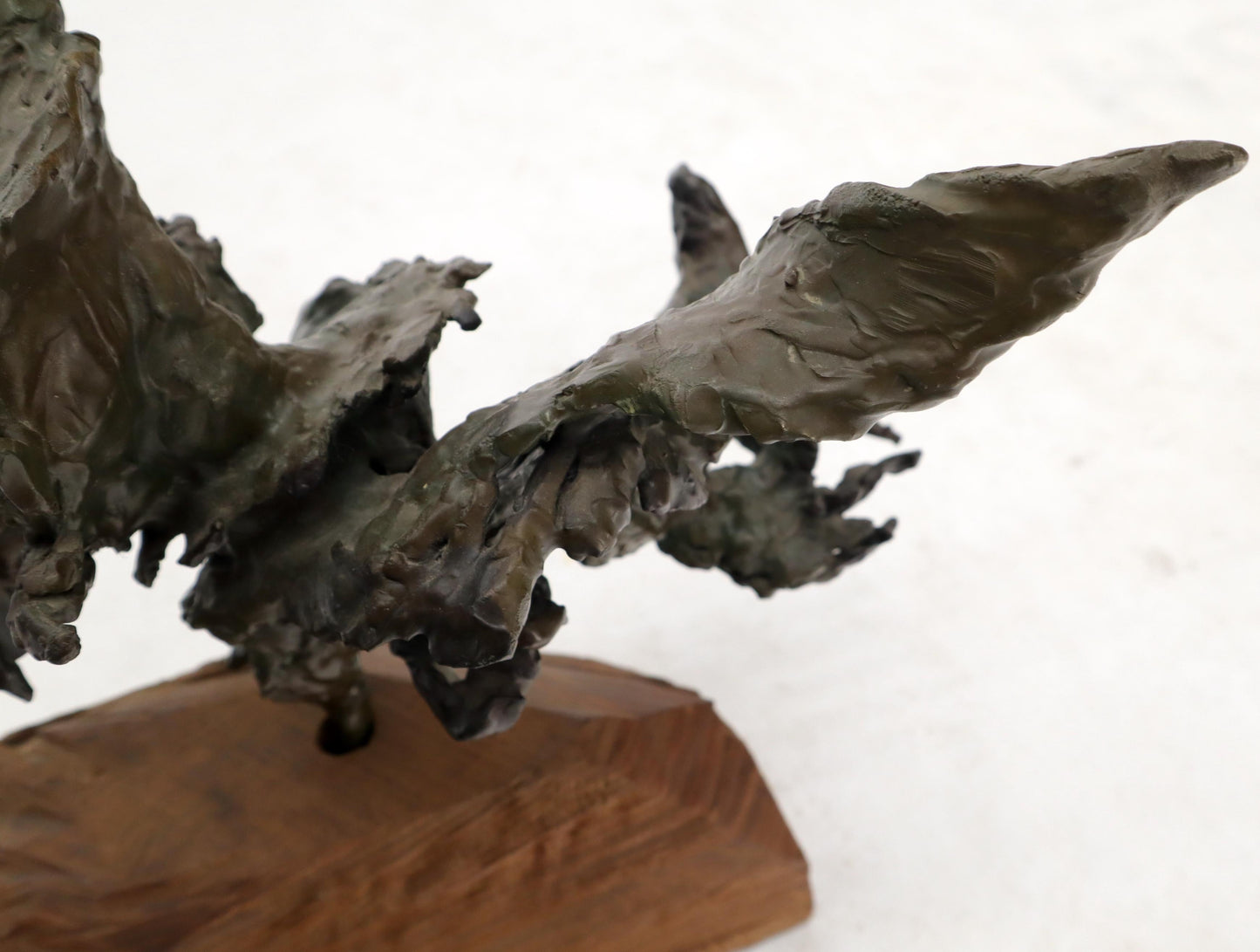 EstablishedLines Heavy Molten Bronze Chunks Abstract Mid-Century Modern Sculpture on Stand