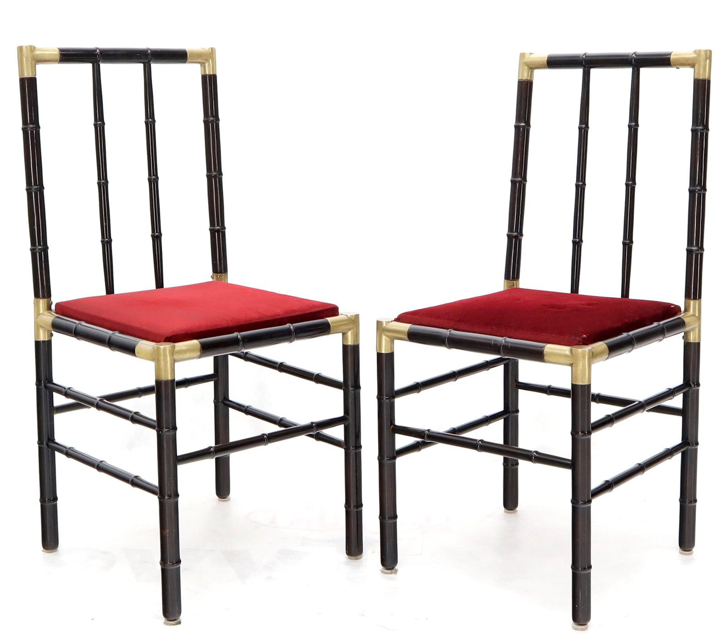 EstablishedLines Faux Bamboo Brass Glass Dining Game Table Set with 4 Chairs Billy Haines