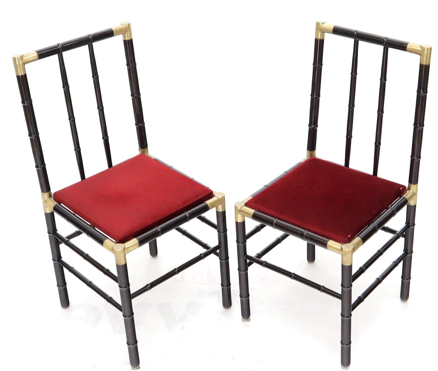 EstablishedLines Faux Bamboo Brass Glass Dining Game Table Set with 4 Chairs Billy Haines