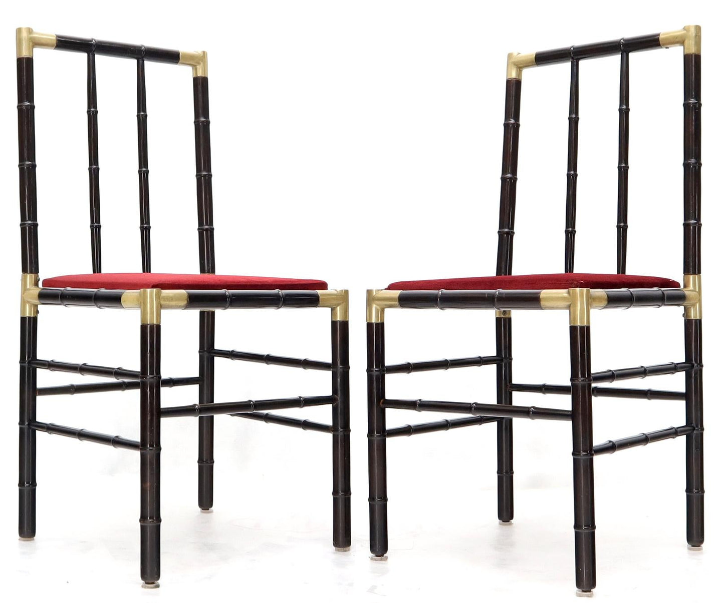 EstablishedLines Faux Bamboo Brass Glass Dining Game Table Set with 4 Chairs Billy Haines