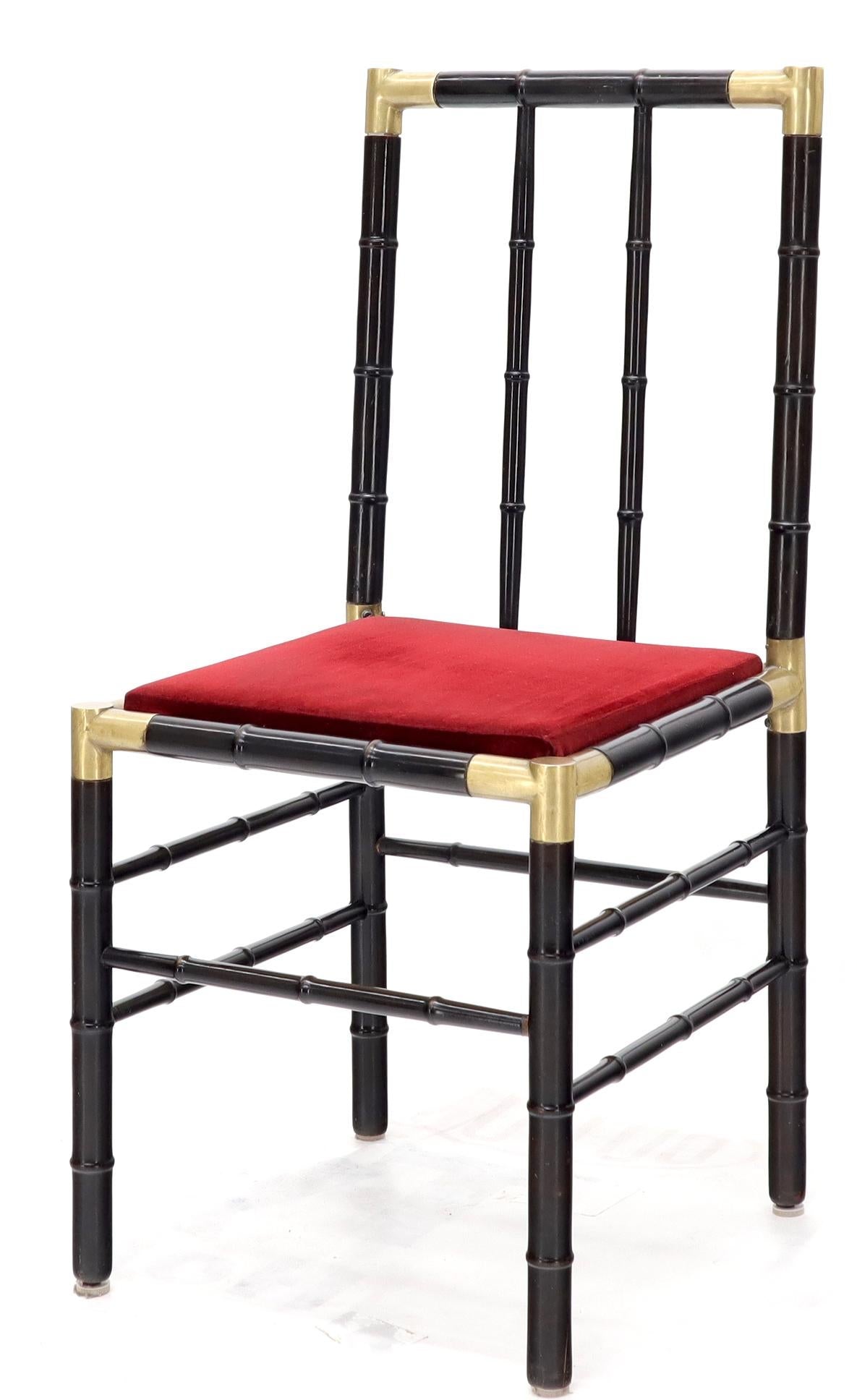 EstablishedLines Faux Bamboo Brass Glass Dining Game Table Set with 4 Chairs Billy Haines
