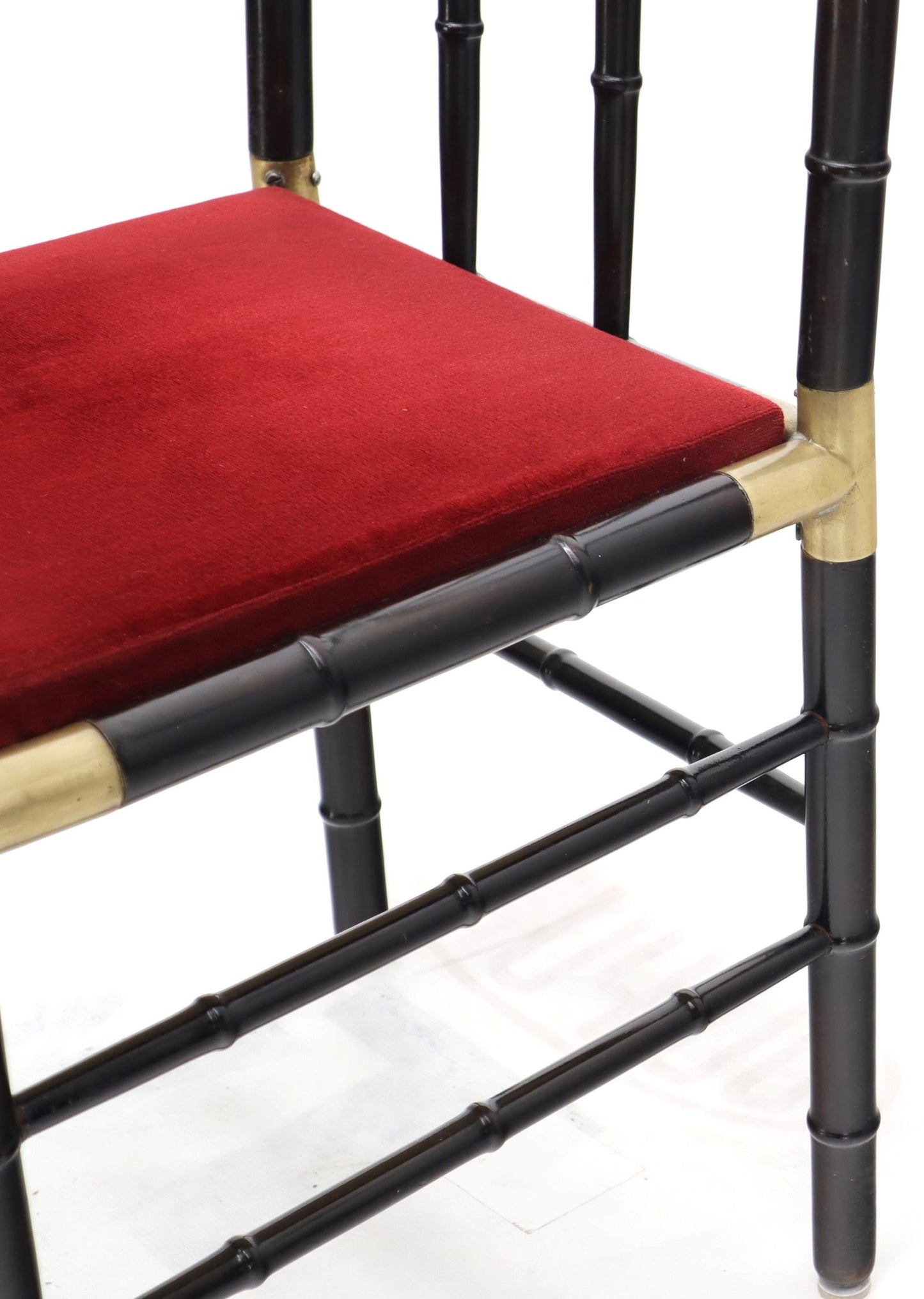 EstablishedLines Faux Bamboo Brass Glass Dining Game Table Set with 4 Chairs Billy Haines