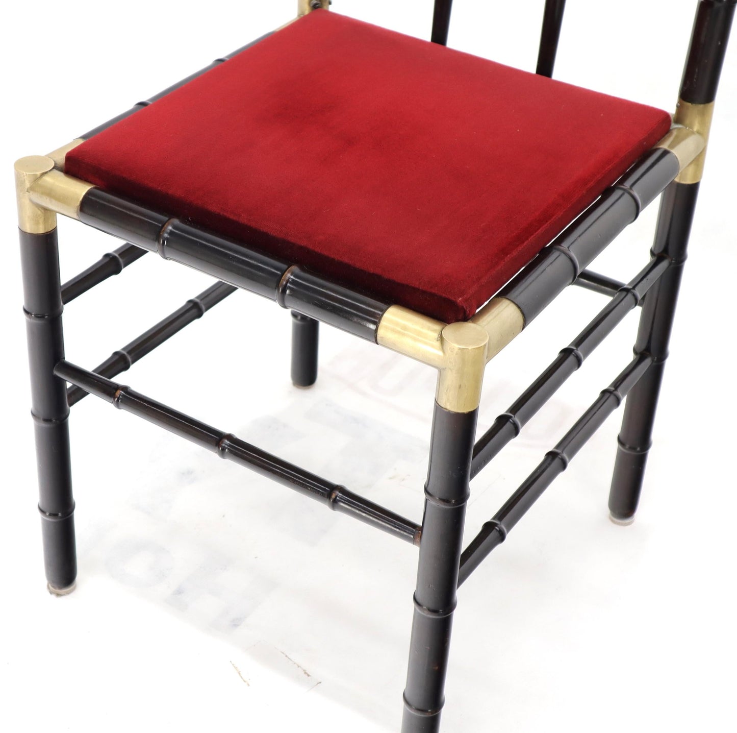 EstablishedLines Faux Bamboo Brass Glass Dining Game Table Set with 4 Chairs Billy Haines