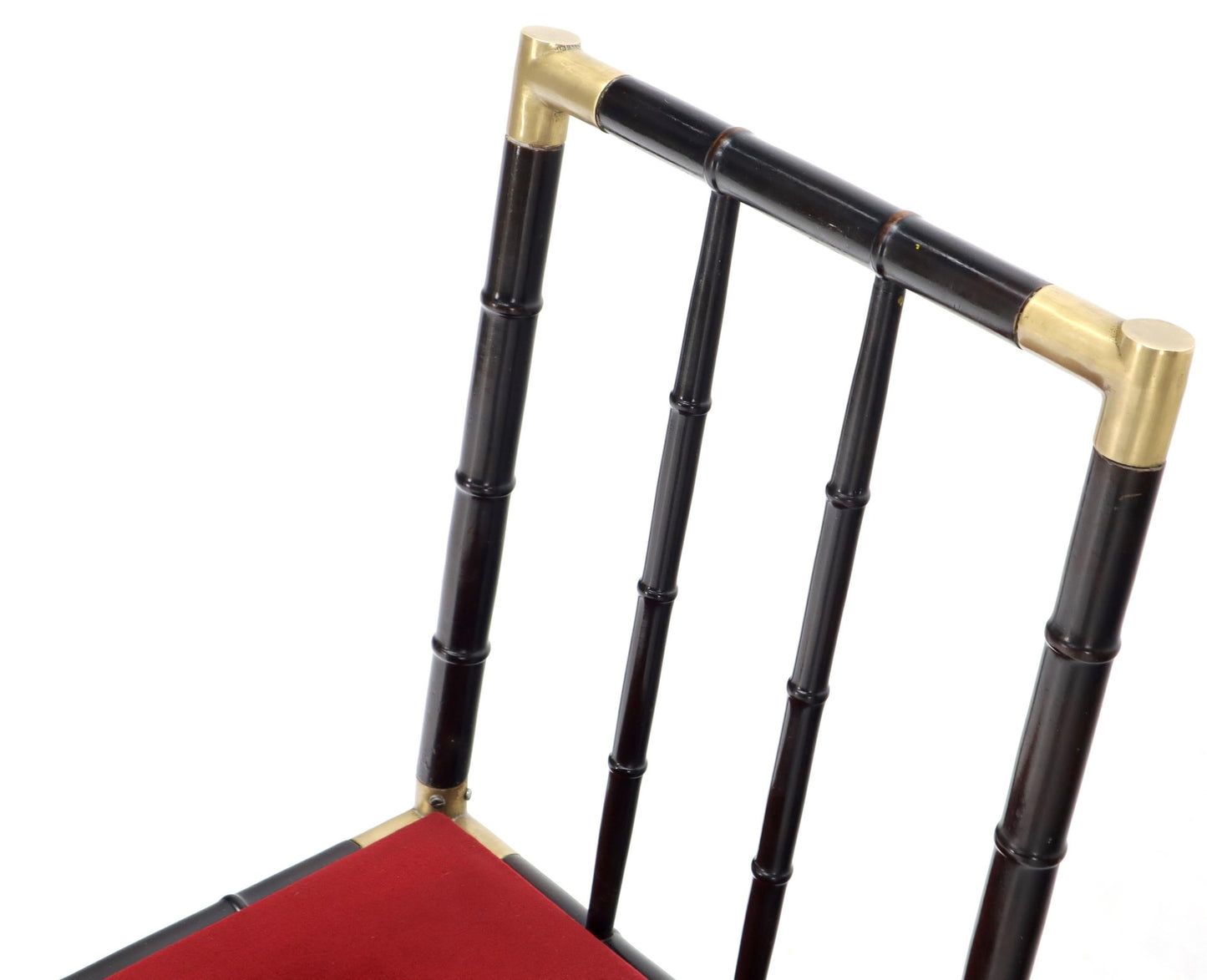 EstablishedLines Faux Bamboo Brass Glass Dining Game Table Set with 4 Chairs Billy Haines