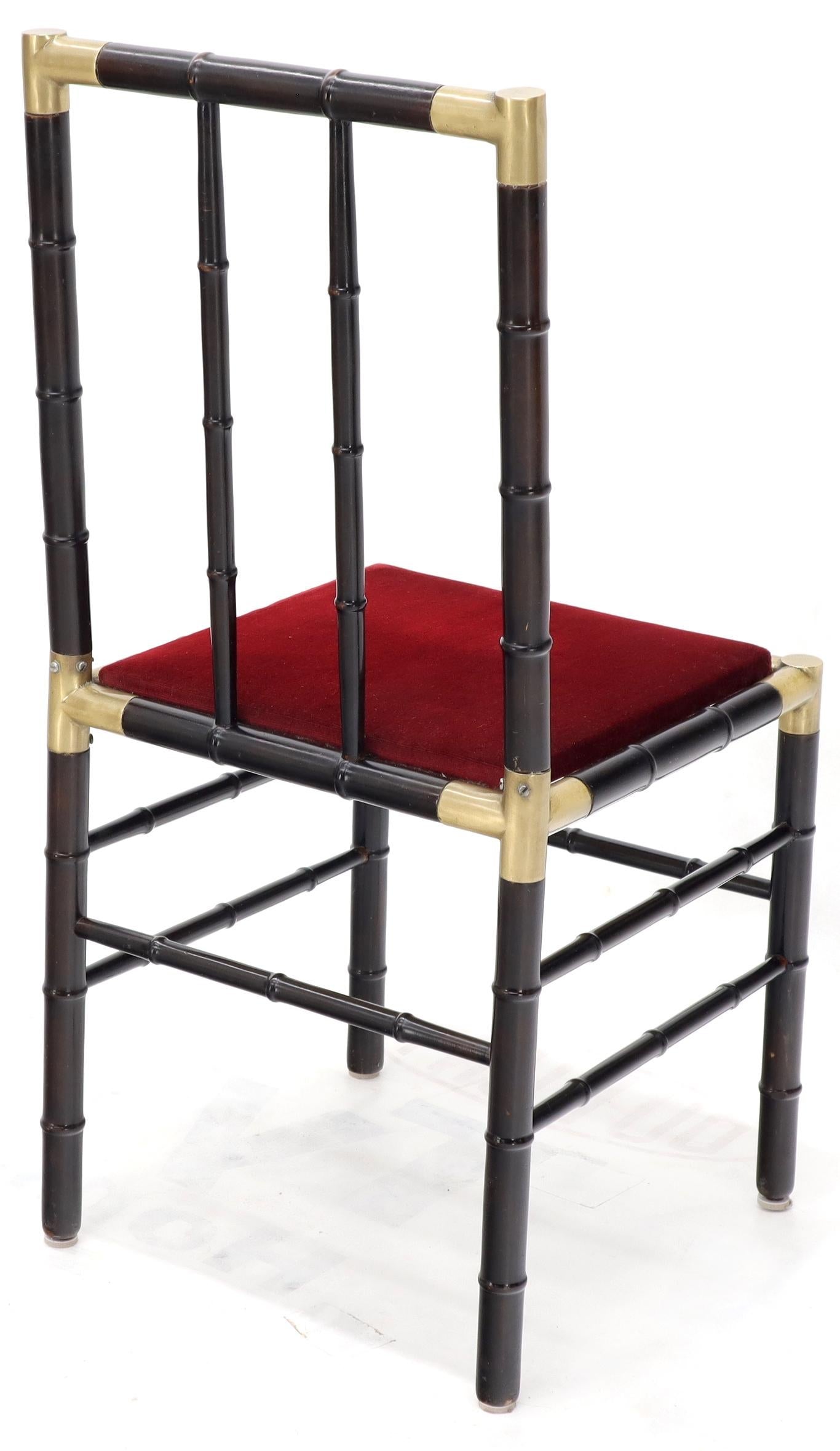 EstablishedLines Faux Bamboo Brass Glass Dining Game Table Set with 4 Chairs Billy Haines