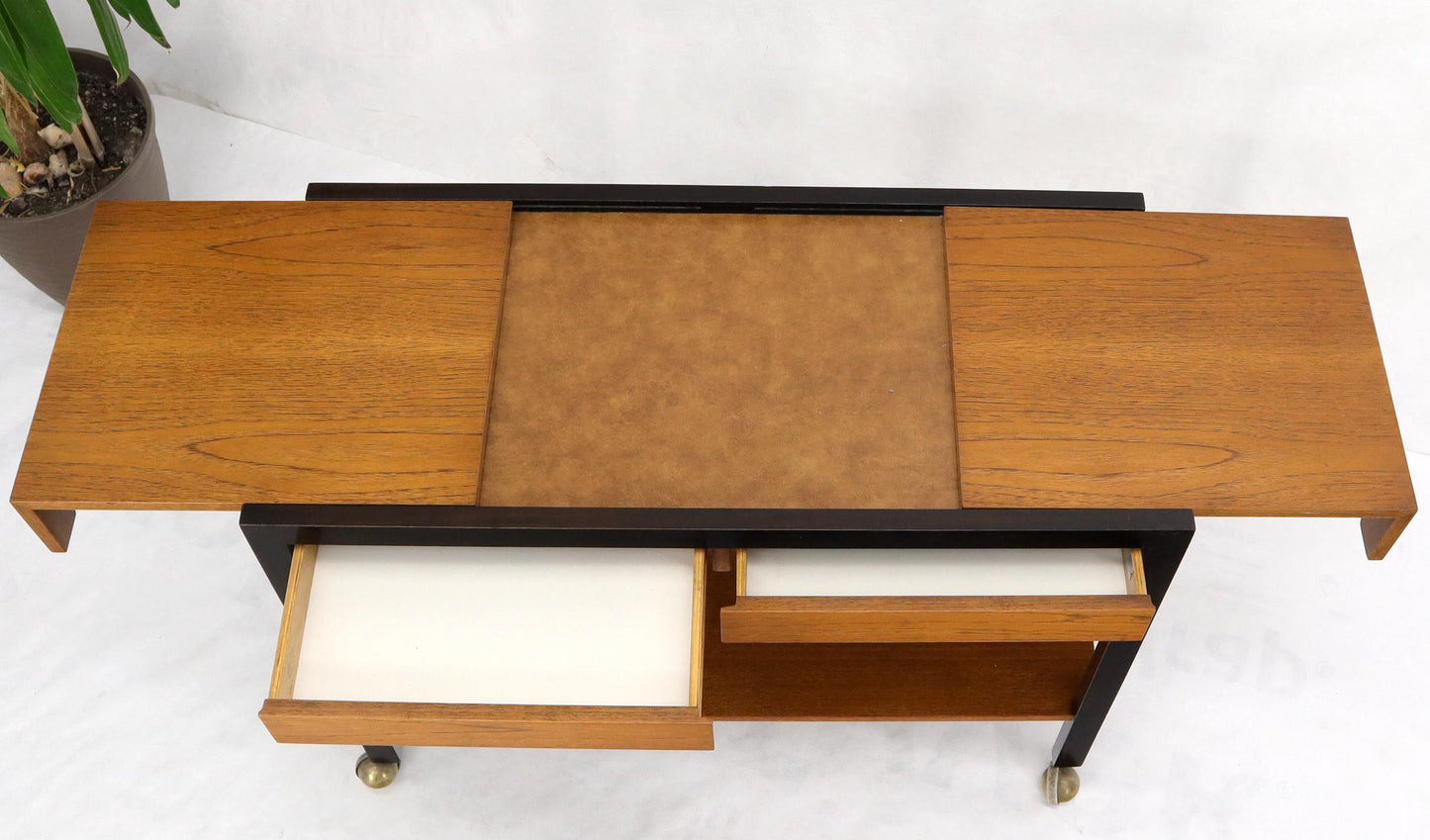 EstablishedLines Harvey Prober Expandable Rolling Serving Two Tier Cart Table Console