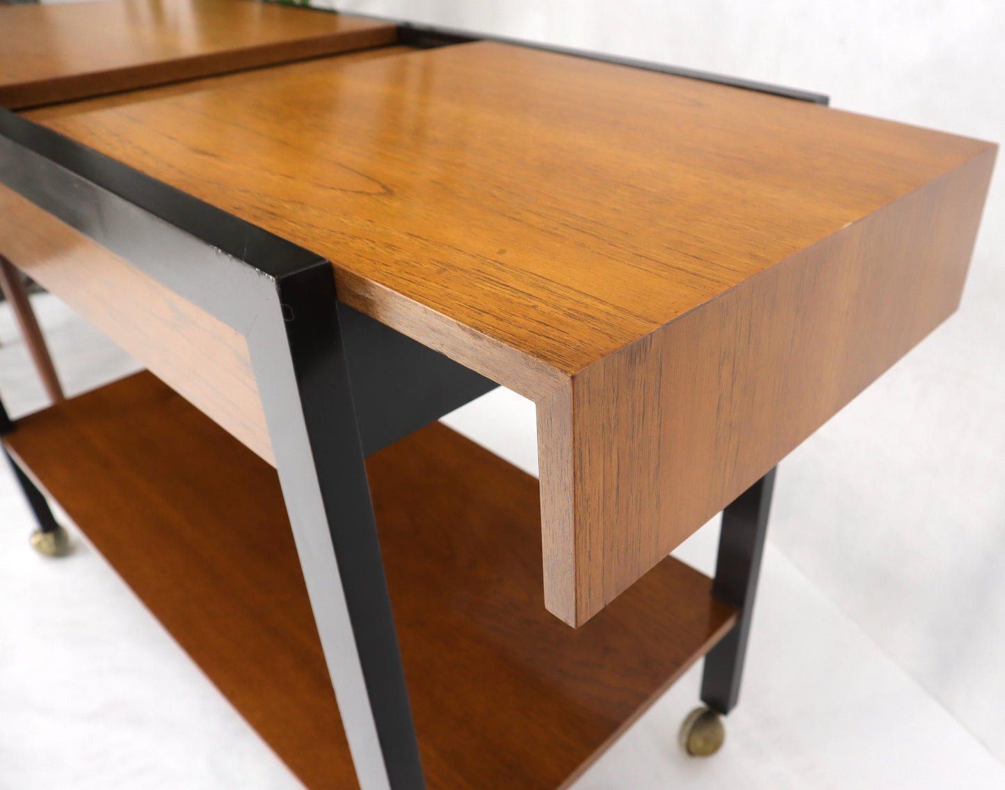 EstablishedLines Harvey Prober Expandable Rolling Serving Two Tier Cart Table Console