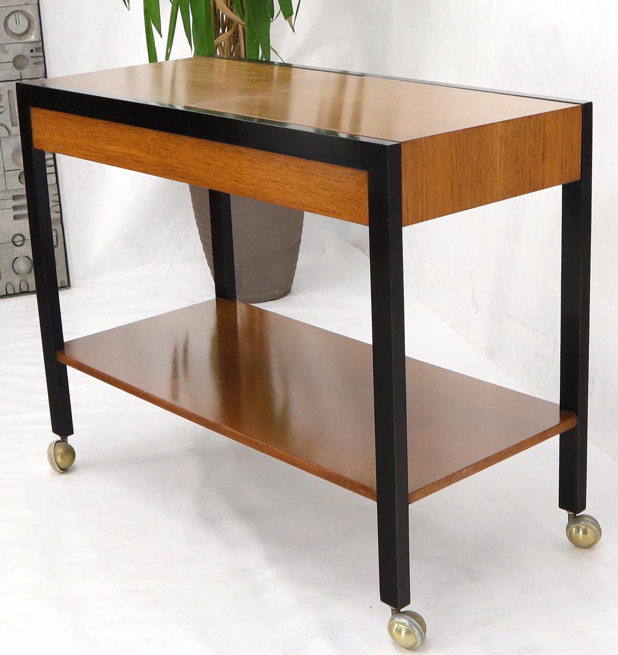 EstablishedLines Harvey Prober Expandable Rolling Serving Two Tier Cart Table Console