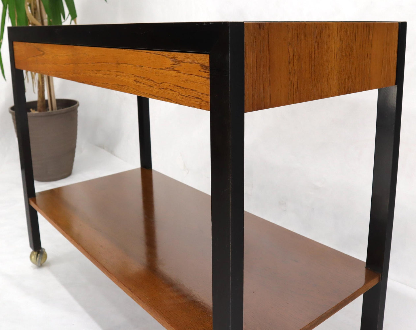 EstablishedLines Harvey Prober Expandable Rolling Serving Two Tier Cart Table Console