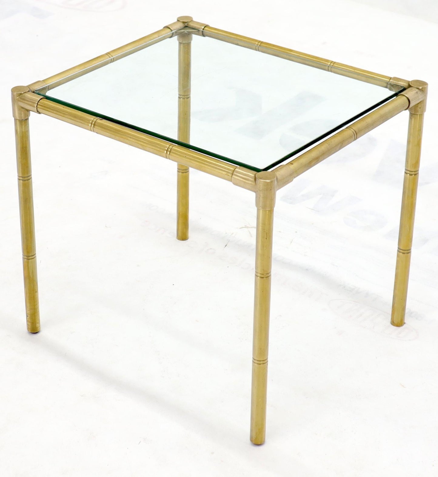 EstablishedLines Quality Solid Brass Faux Bamboo Italian Mid Modern Nesting Tables