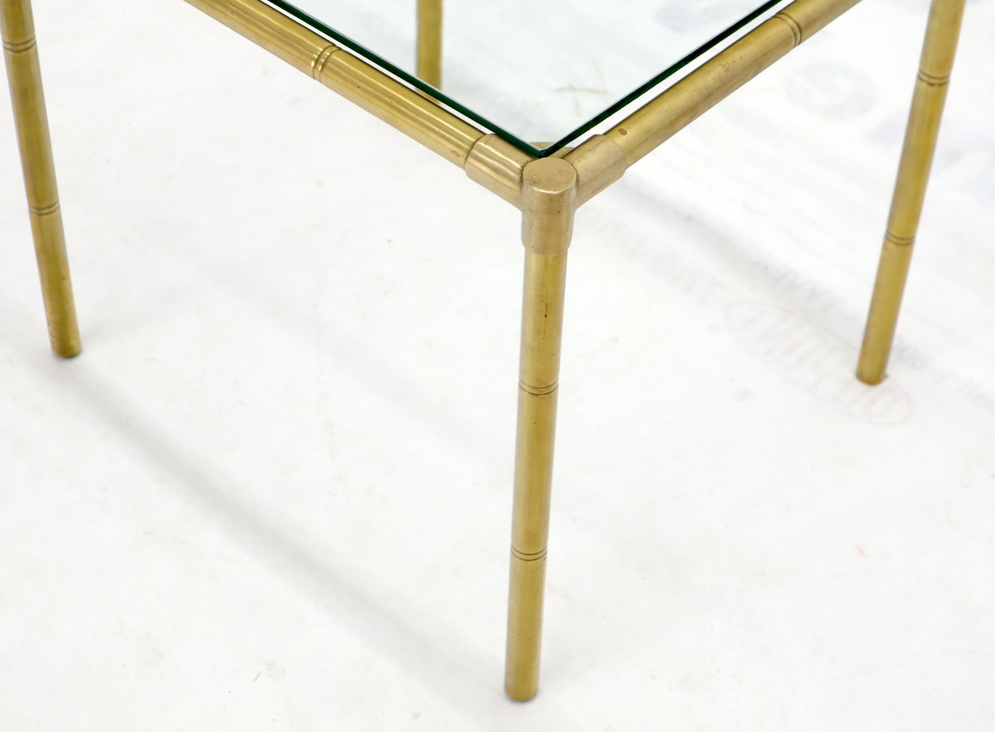EstablishedLines Quality Solid Brass Faux Bamboo Italian Mid Modern Nesting Tables