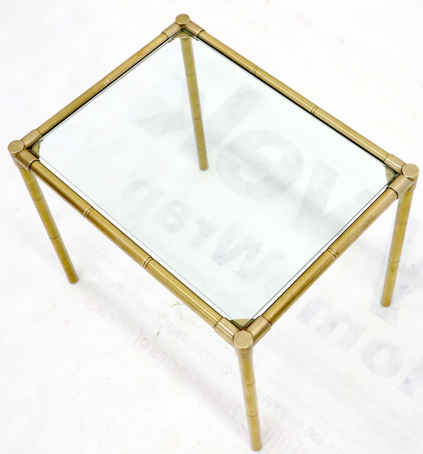 EstablishedLines Quality Solid Brass Faux Bamboo Italian Mid Modern Nesting Tables