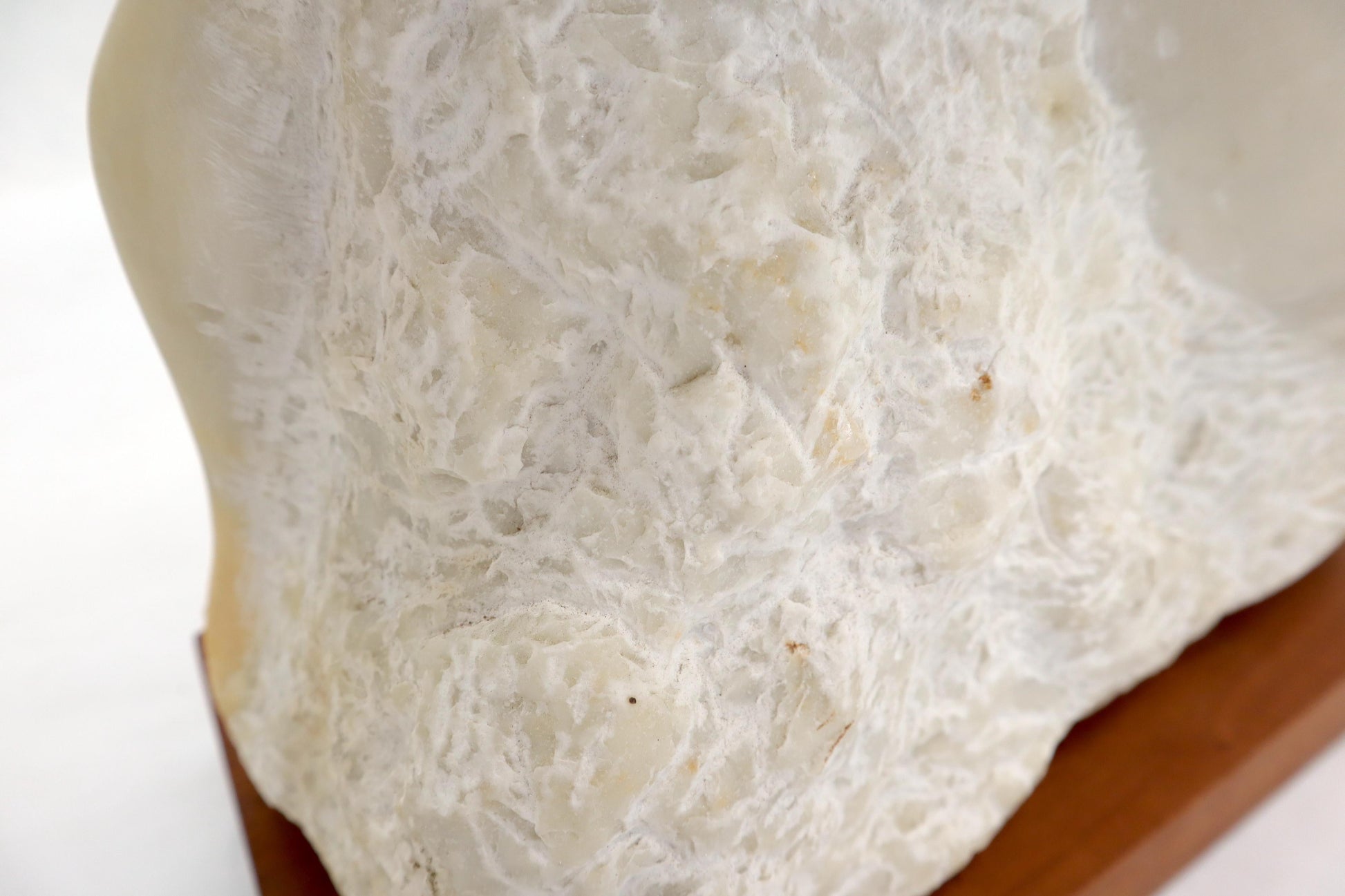 EstablishedLines Mid-Century Modern Carved Marble Sculpture on Walnut Base