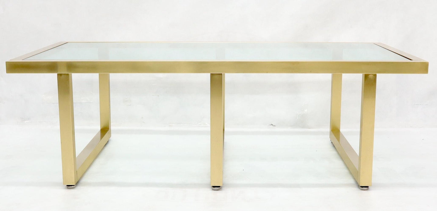 EstablishedLines Brass Frame Shape Base Glass Top Rectangular Coffee Table
