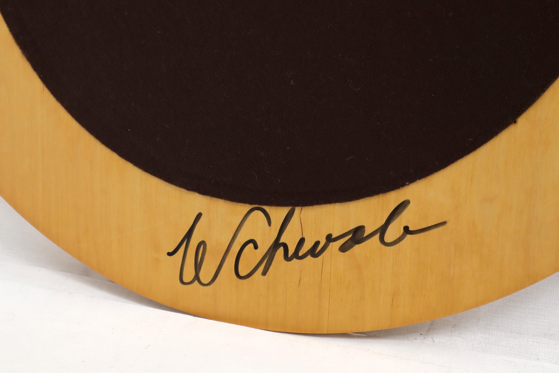 EstablishedLines Round Wooden Studio Made Artist Signed Wall Mirror