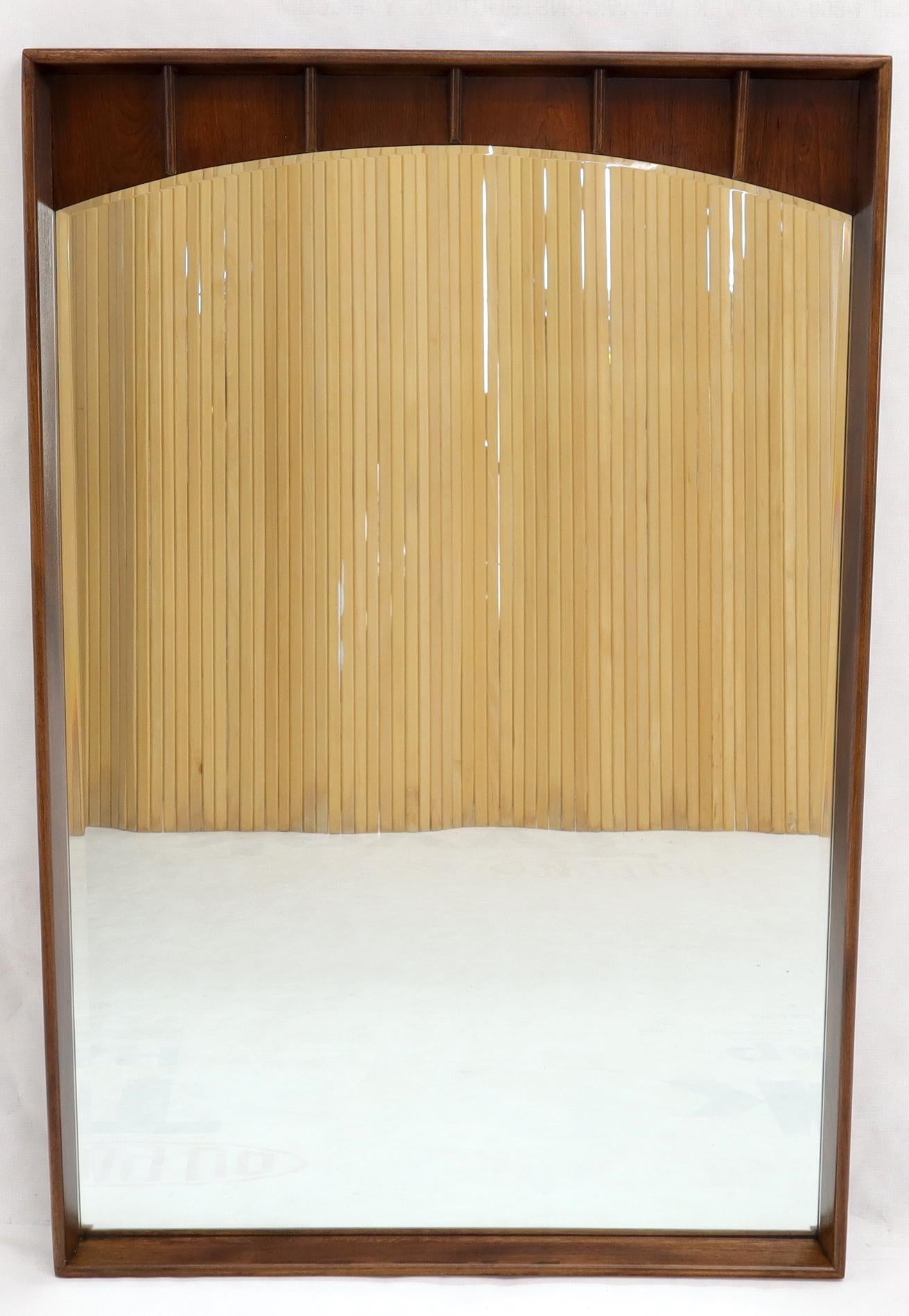 EstablishedLines Large Rectangle Mid-Century Modern Walnut Wall Mirror