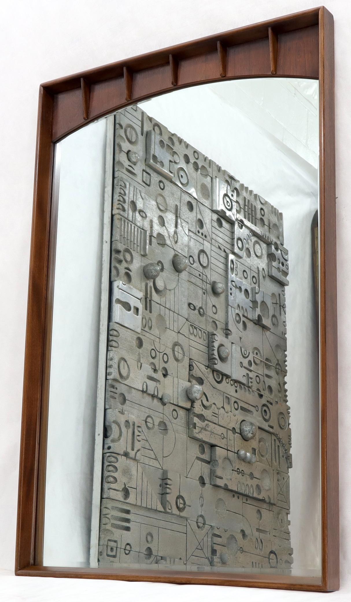 EstablishedLines Large Rectangle Mid-Century Modern Walnut Wall Mirror