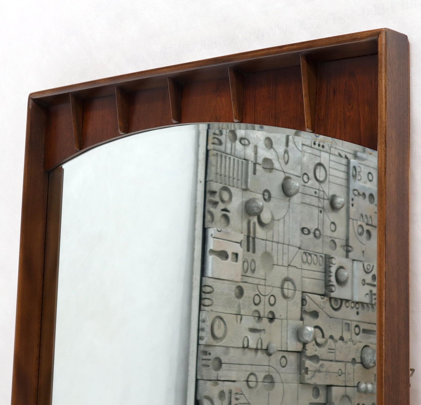 EstablishedLines Large Rectangle Mid-Century Modern Walnut Wall Mirror