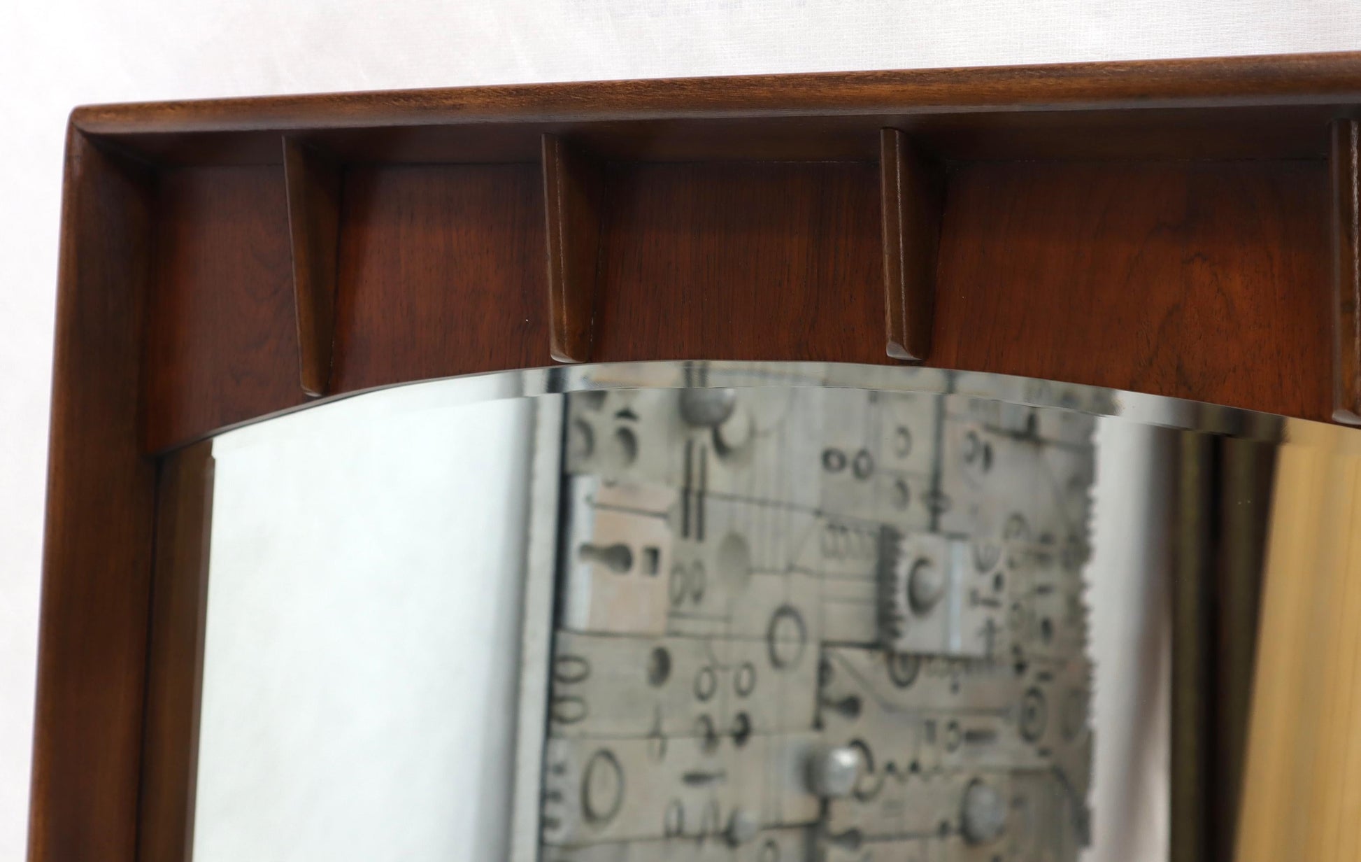 EstablishedLines Large Rectangle Mid-Century Modern Walnut Wall Mirror