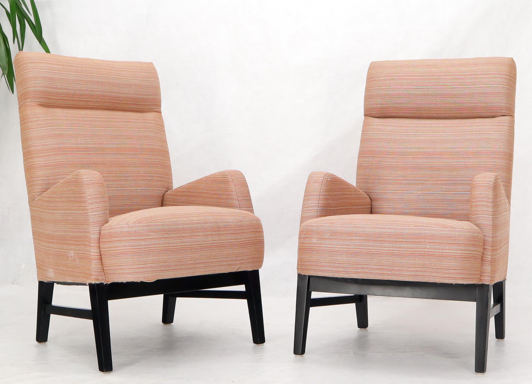 EstablishedLines Pair of mid-century modern tall backs lounge chairs