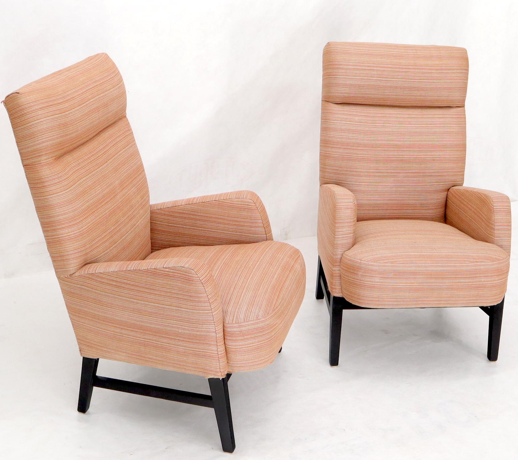 EstablishedLines Pair of mid-century modern tall backs lounge chairs