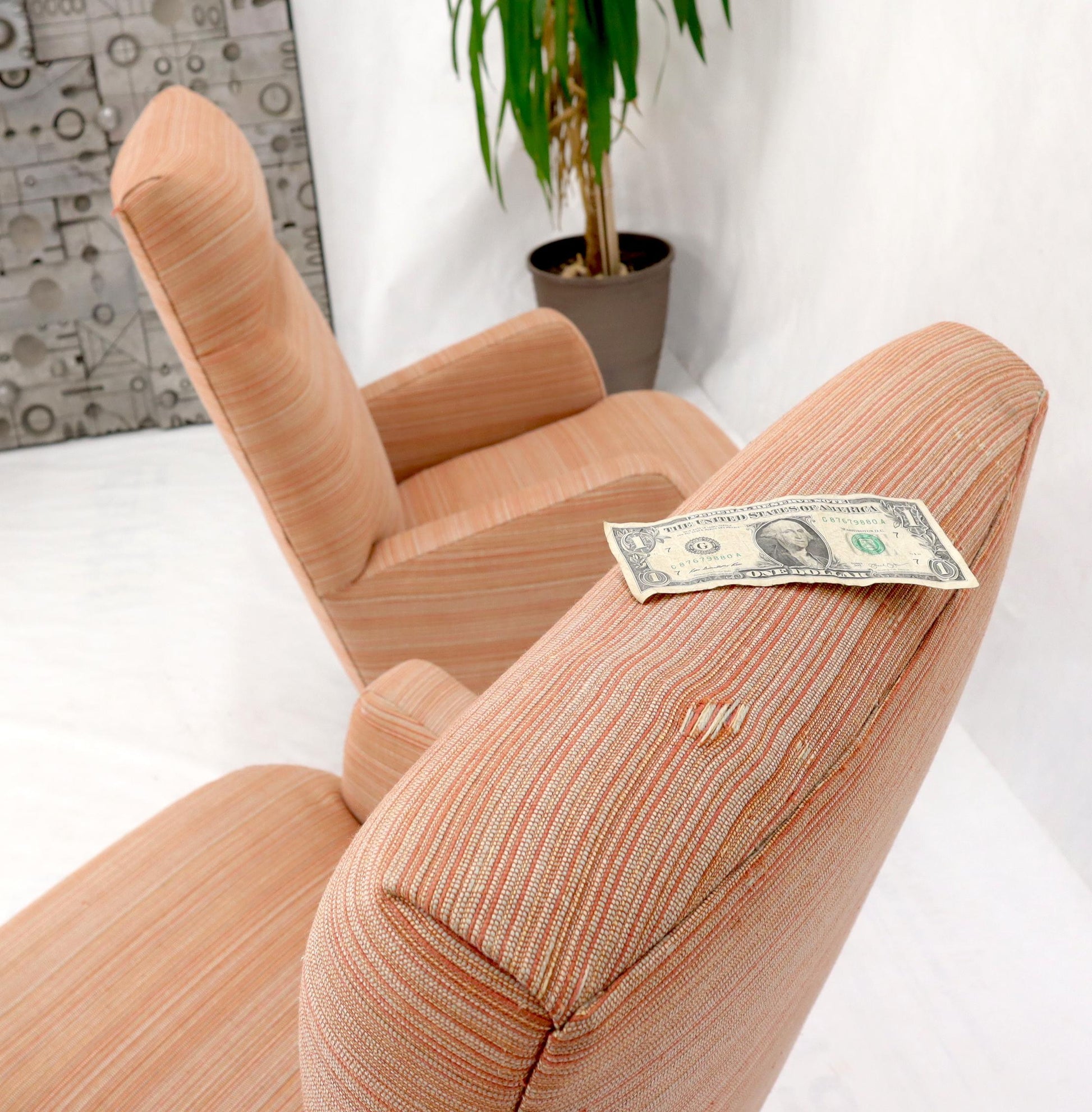 EstablishedLines Pair of mid-century modern tall backs lounge chairs