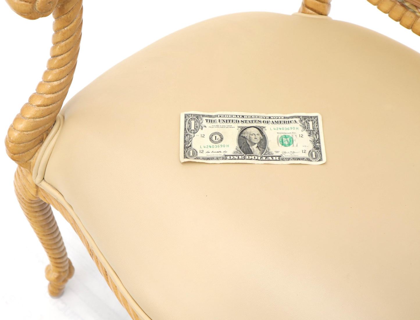 EstablishedLines Pair of Twisted Rope Carved Wood Decorative Chairs