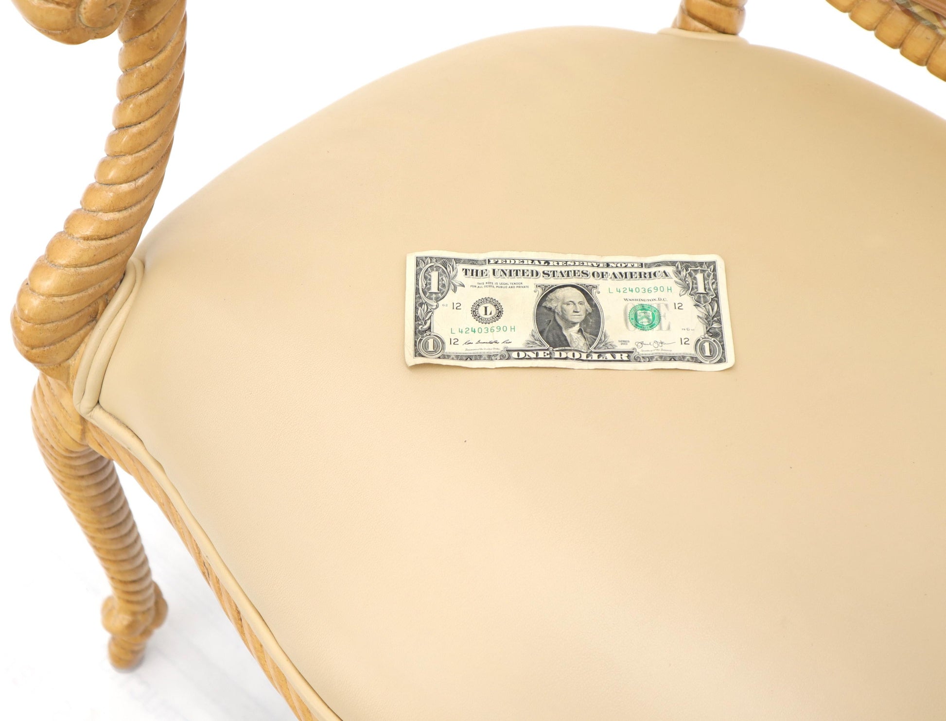 EstablishedLines Pair of Twisted Rope Carved Wood Decorative Chairs