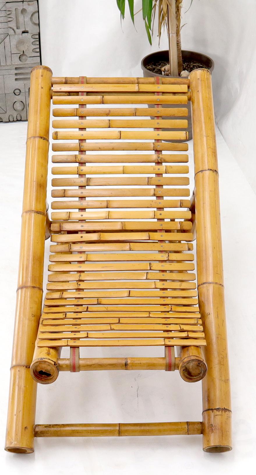 EstablishedLines Vintage Bamboo Adjustable Sling Chaise Chair
