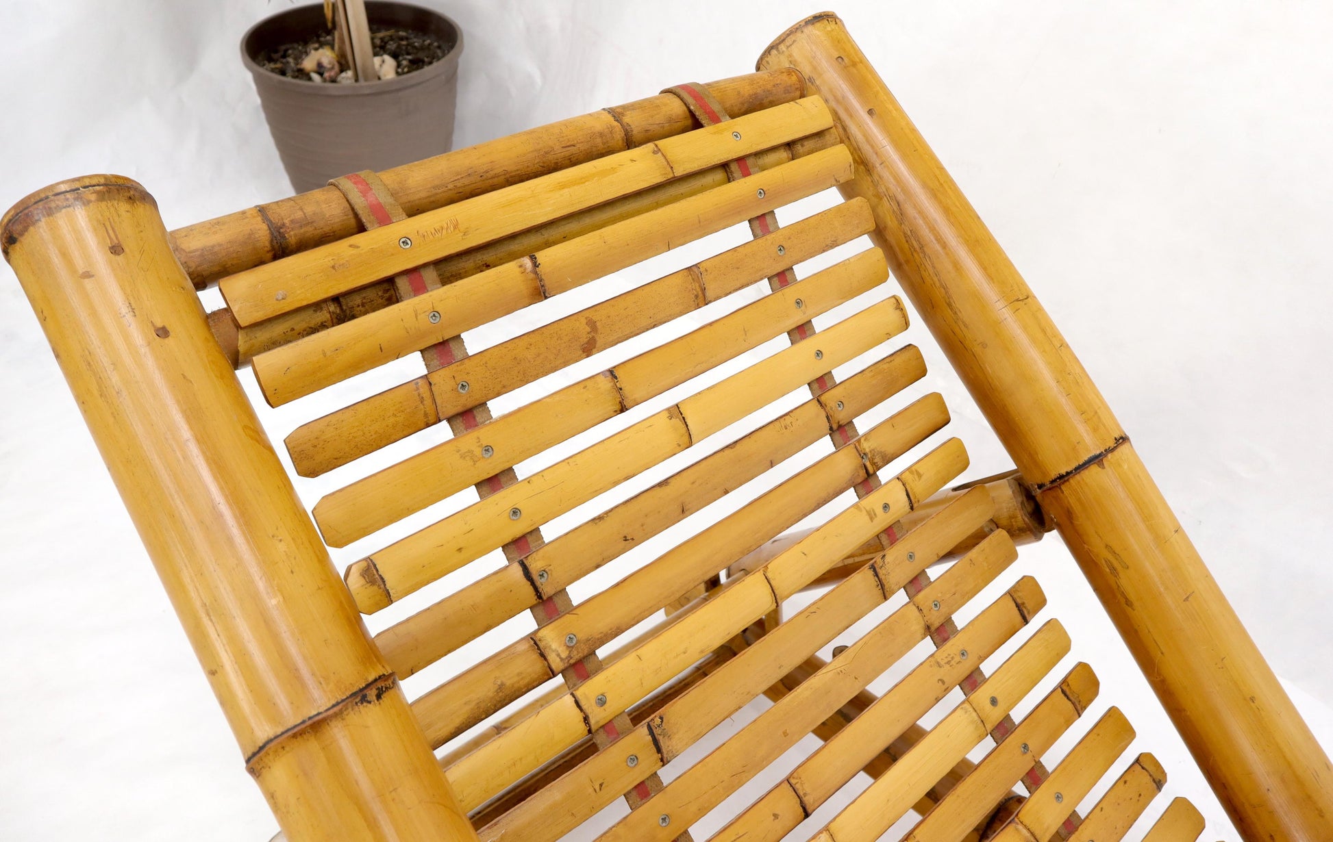 EstablishedLines Vintage Bamboo Adjustable Sling Chaise Chair