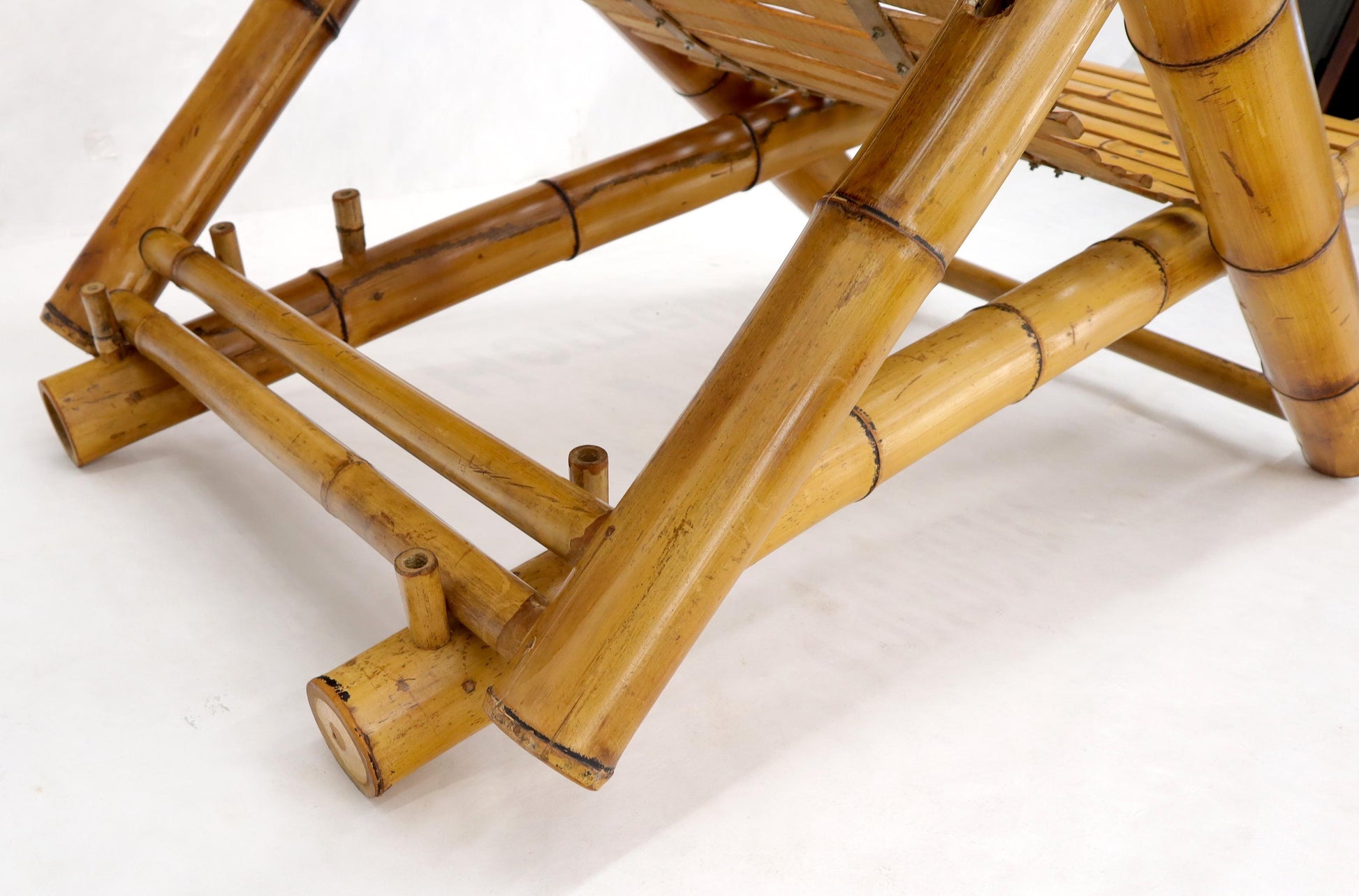 EstablishedLines Vintage Bamboo Adjustable Sling Chaise Chair