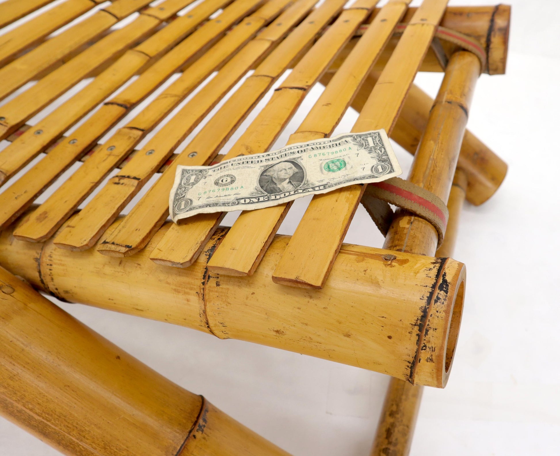 EstablishedLines Vintage Bamboo Adjustable Sling Chaise Chair