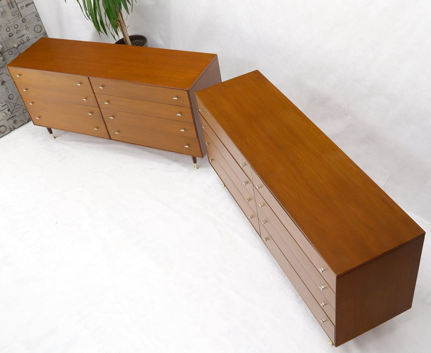 EstablishedLines Pair of Restored Long Walnut Dressers Credenzas