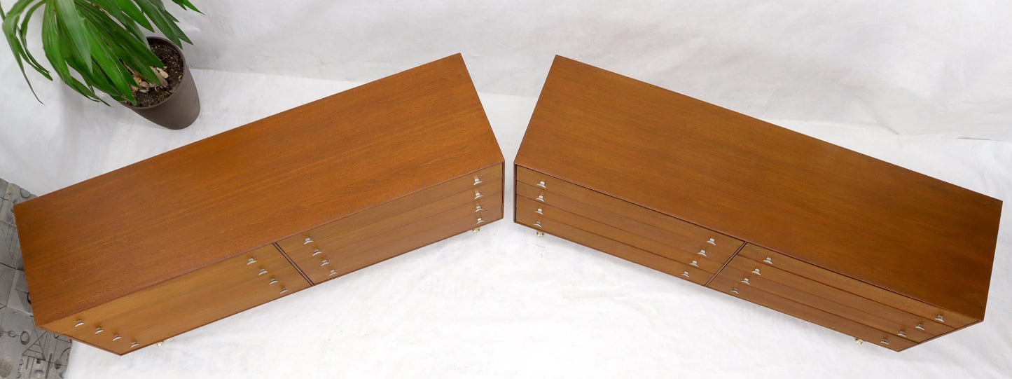 EstablishedLines Pair of Restored Long Walnut Dressers Credenzas