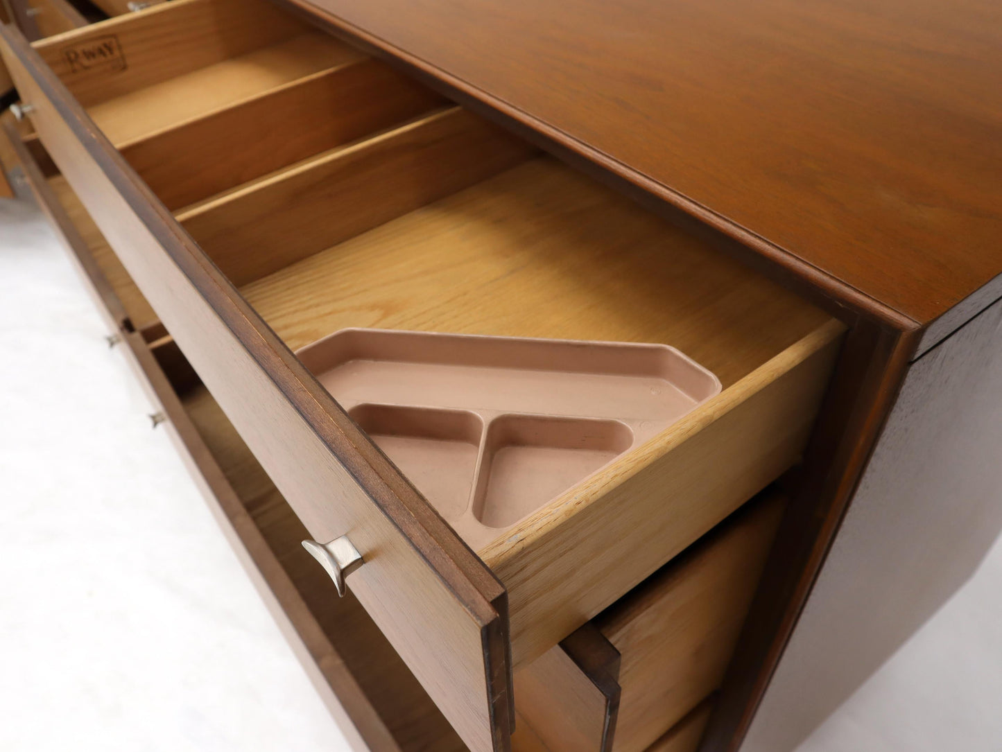 EstablishedLines Pair of Restored Long Walnut Dressers Credenzas