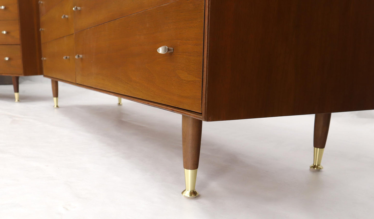 EstablishedLines Pair of Restored Long Walnut Dressers Credenzas