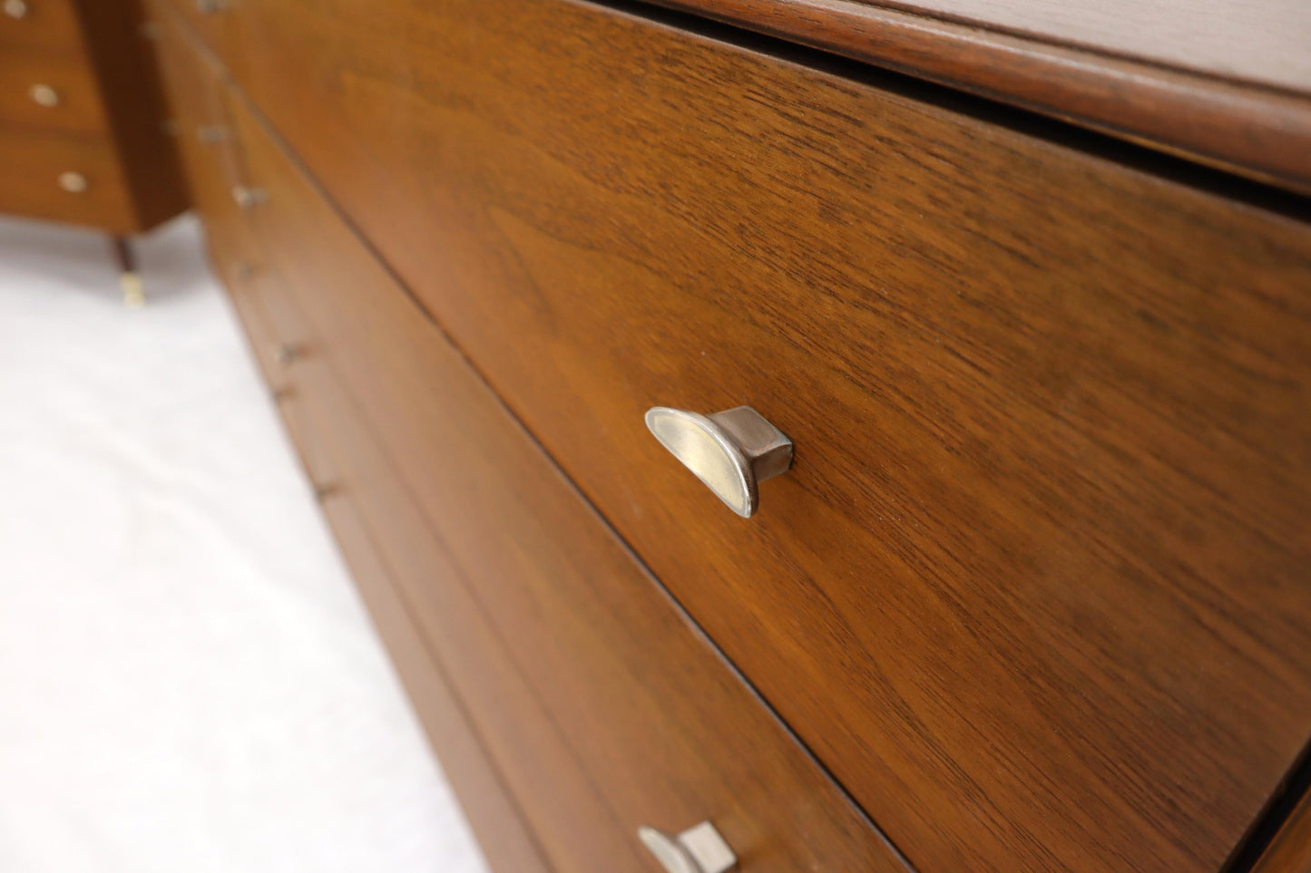 EstablishedLines Pair of Restored Long Walnut Dressers Credenzas