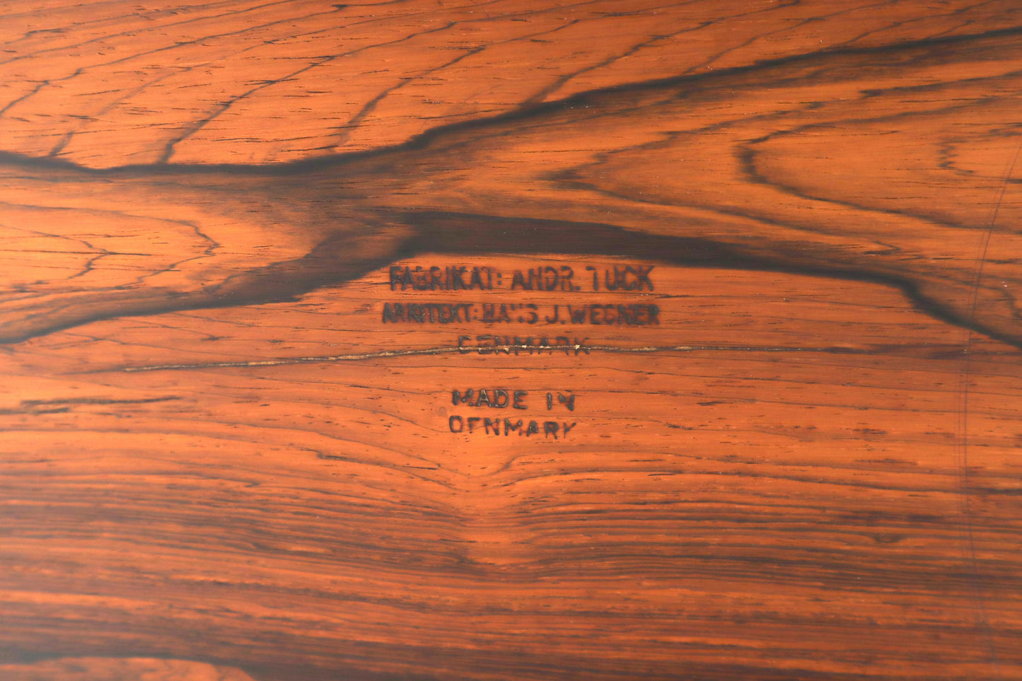 EstablishedLines Hans Wegner Signed Rosewood Coffee Table on Chrome Cylinder Legs