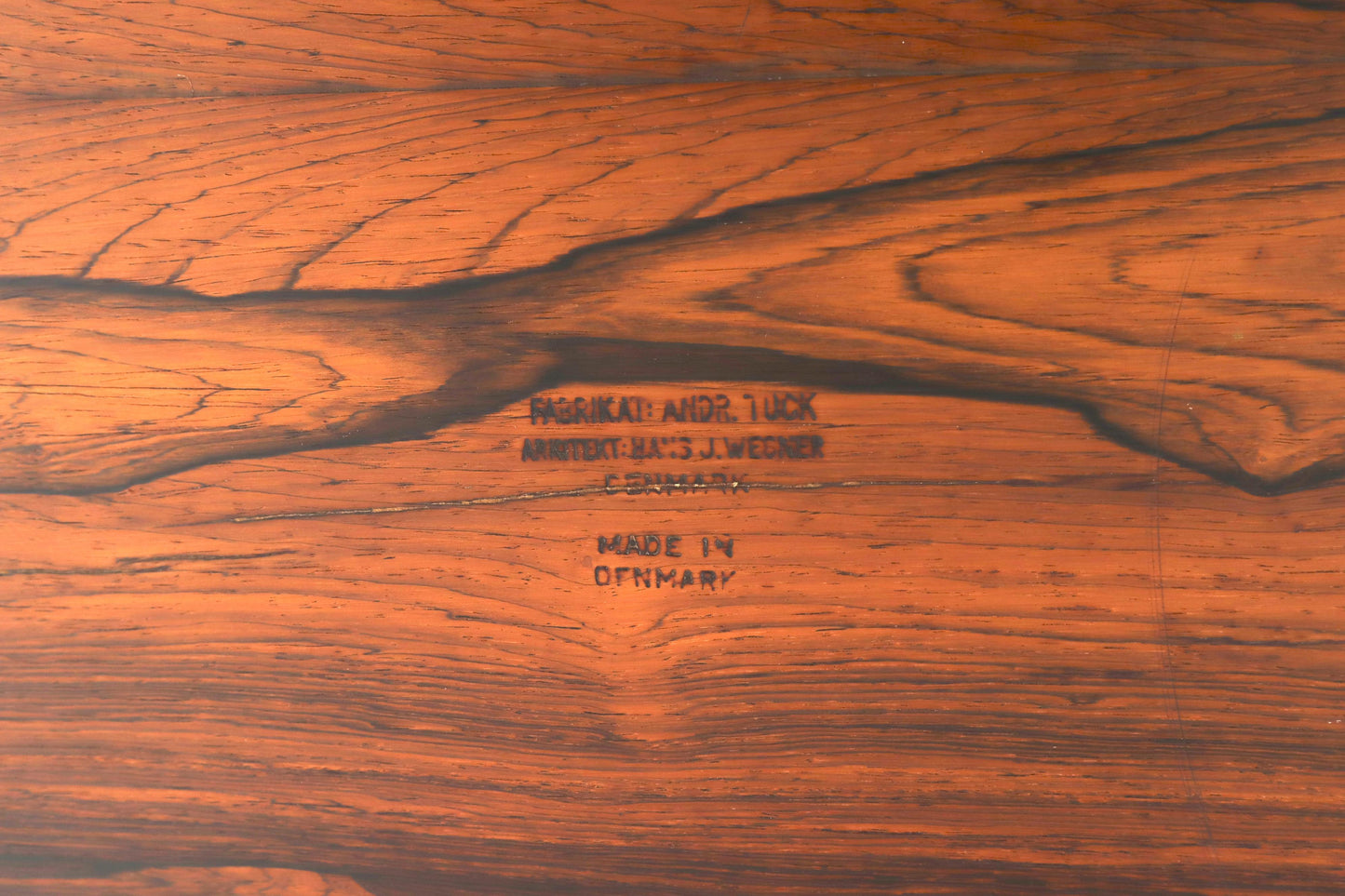 EstablishedLines Hans Wegner Signed Rosewood Coffee Table on Chrome Cylinder Legs
