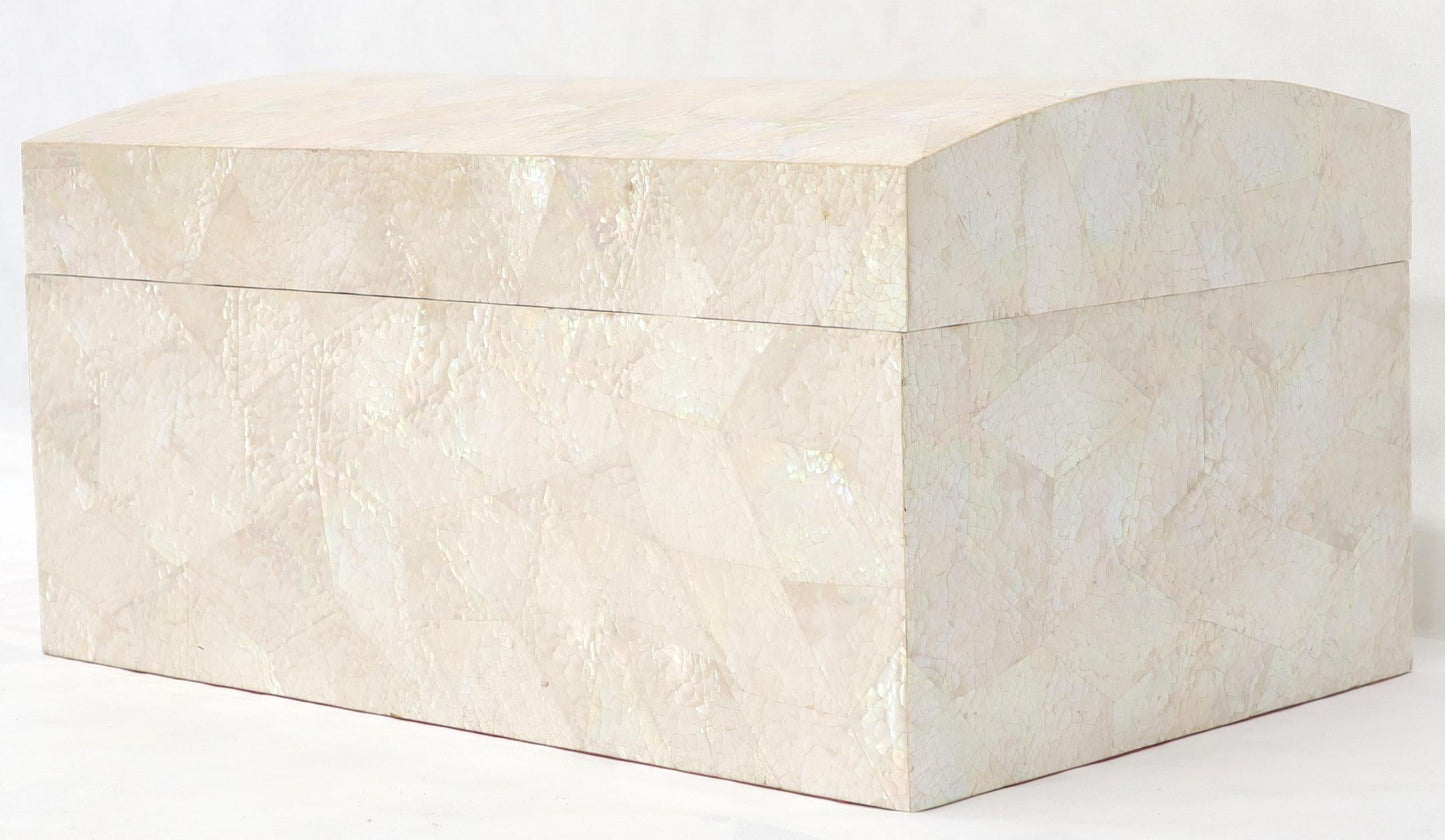 EstablishedLines Large Dome Shape Mother of Pearl Decorated Jewelry Box or Small Truck