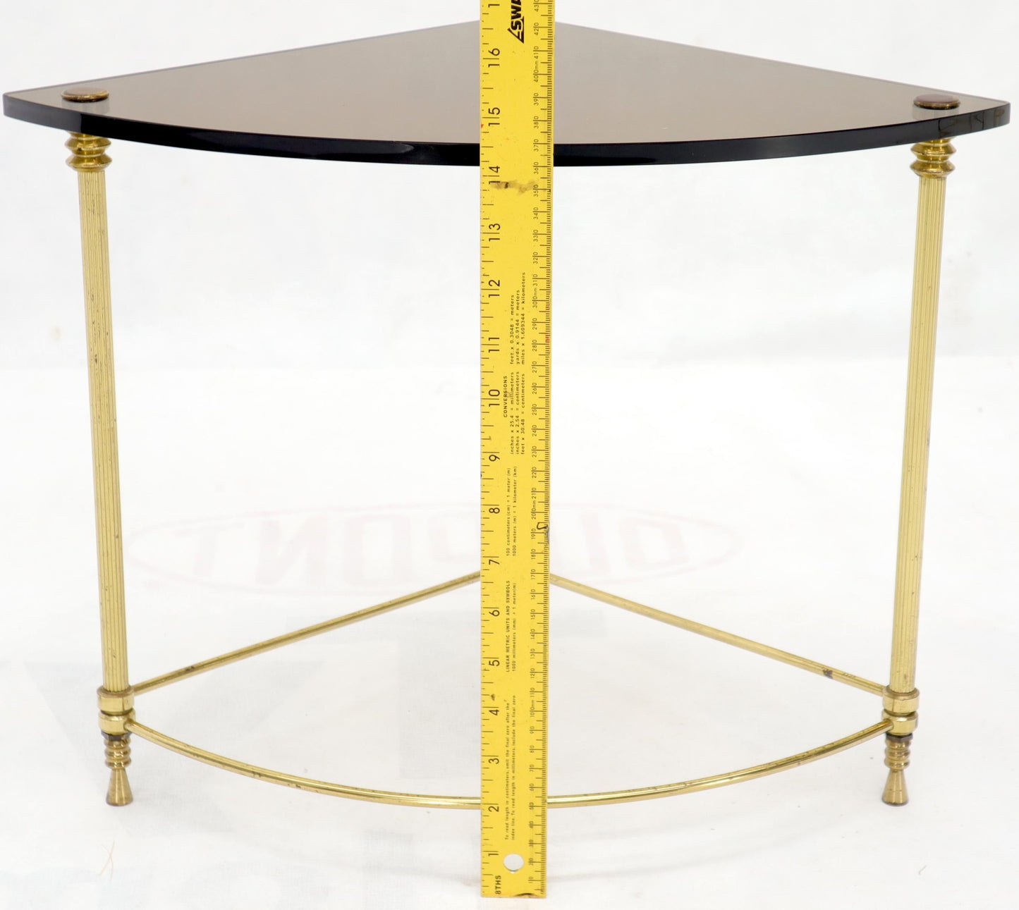 EstablishedLines Circular Round Smoked Glass Brass Legs Nesting Coffee Table