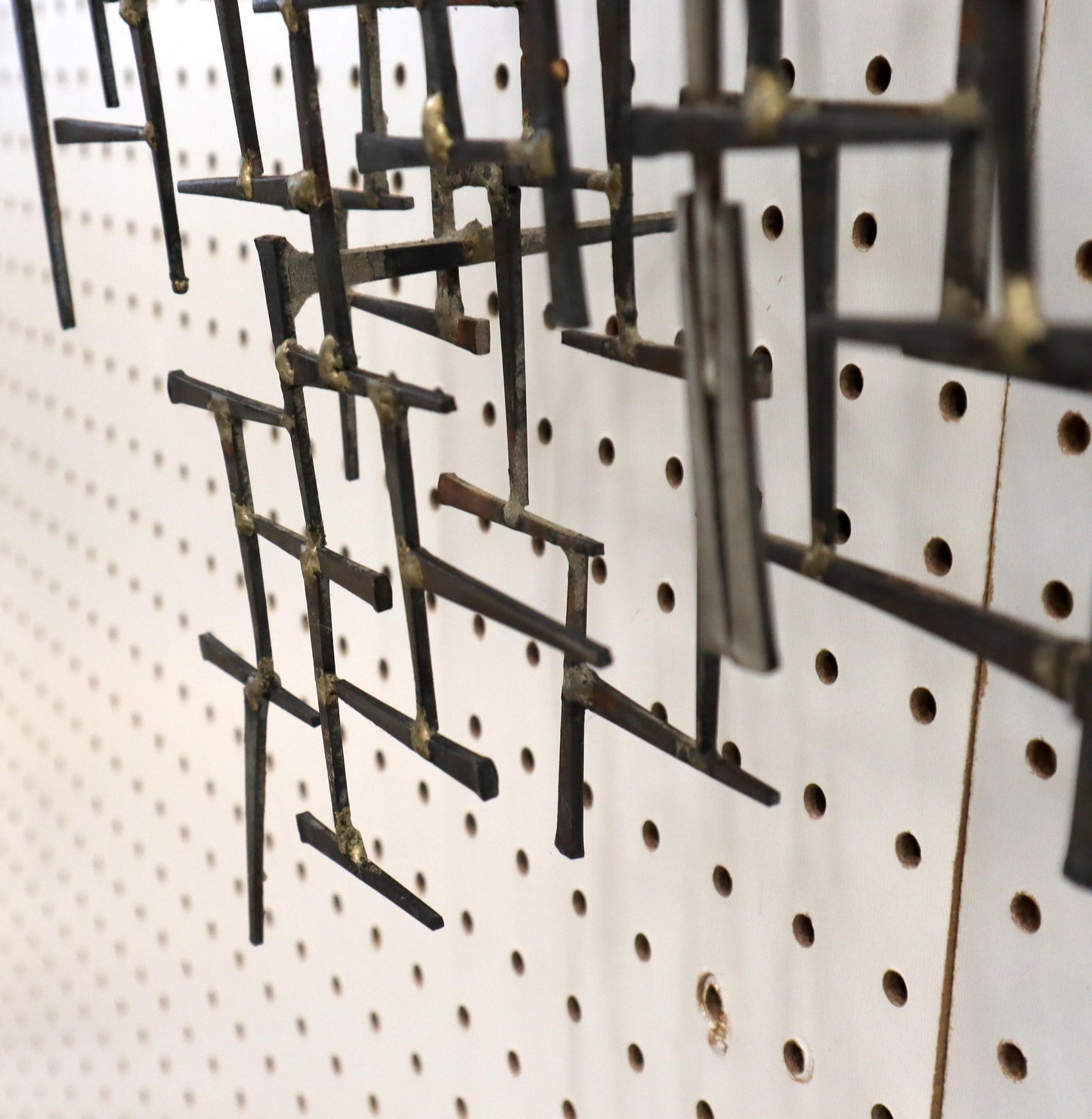 EstablishedLines William Bowie Abstract Nail Wall Sculpture