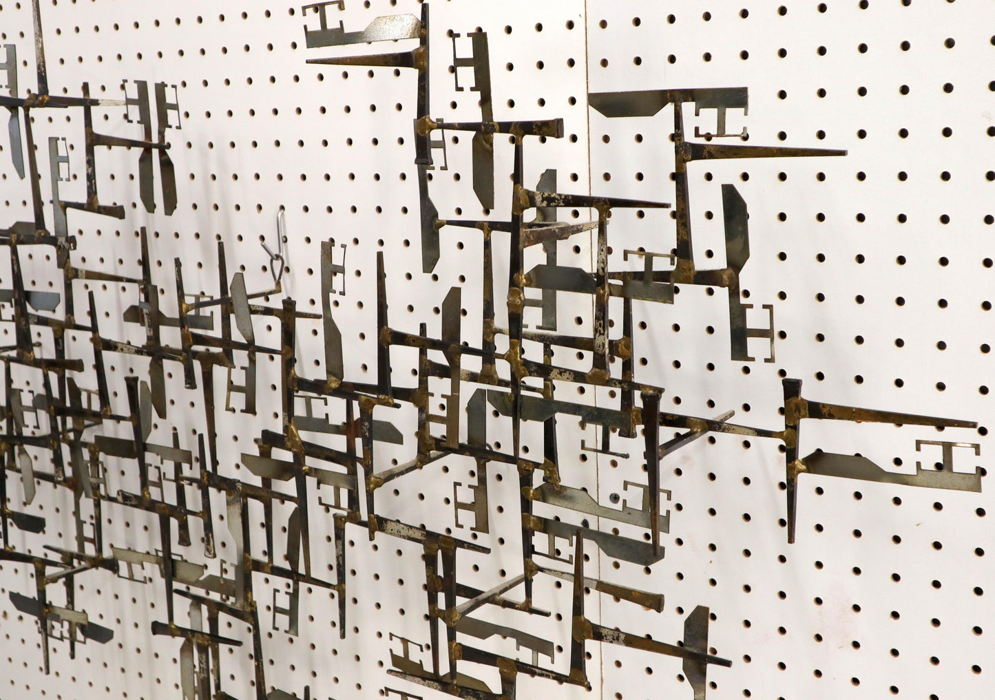 EstablishedLines Large William Bowie Abstract Wall Nail Sculpture