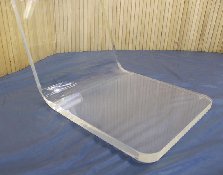 EstablishedLines Bent Thick Heavy Lucite Side Z Dining Side Chair Mid-Century Modern