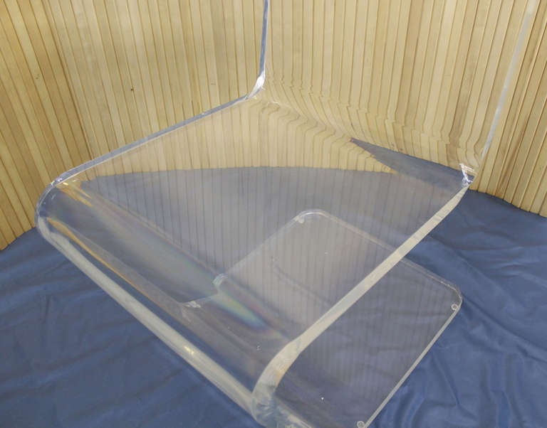 EstablishedLines Bent Thick Heavy Lucite Side Z Dining Side Chair Mid-Century Modern