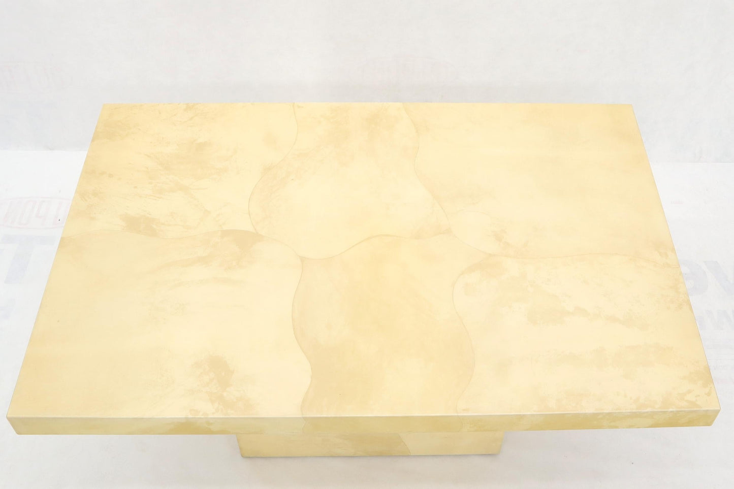 EstablishedLines Lacquered Parchment Goat Skin Dining Conference Table